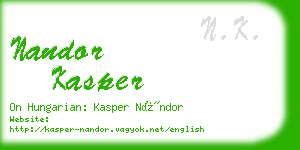 nandor kasper business card